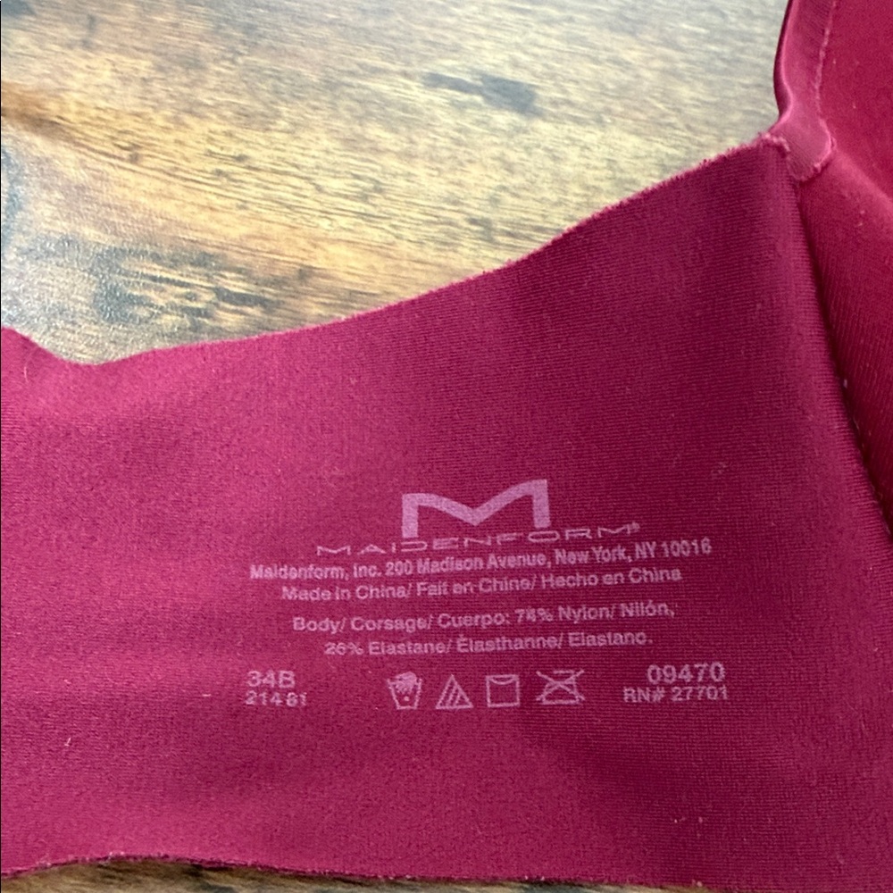 Maidenform Burgundy Satin Push-Up Bra - Picture 7 of 7